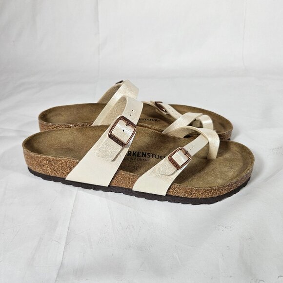 Birkenstock Mayari Graceful Pearl White Slides Sandals Size 42 Women's Size 11 - Picture 3 of 10